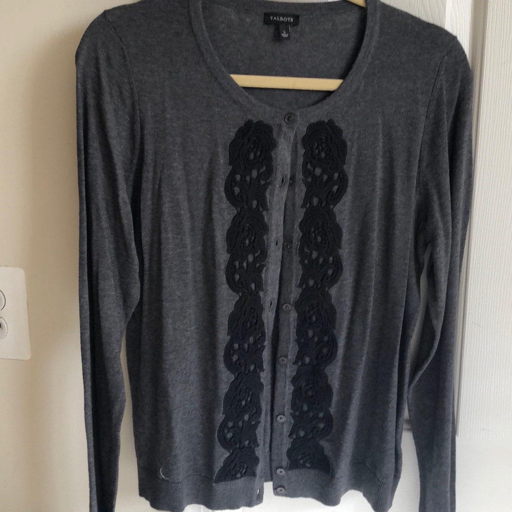 Talbots lace cardigan